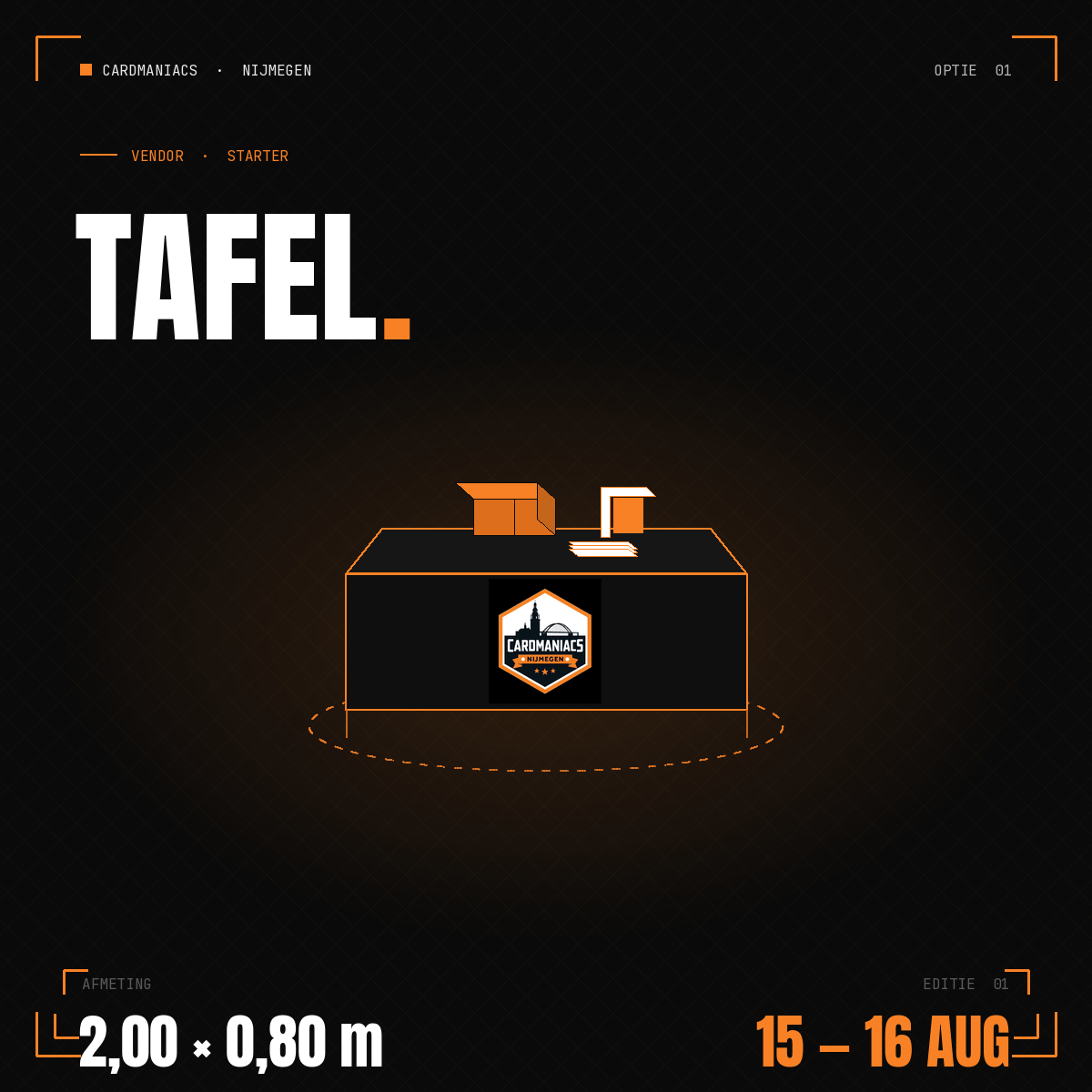 Vendor weekend tafel 200x80cm